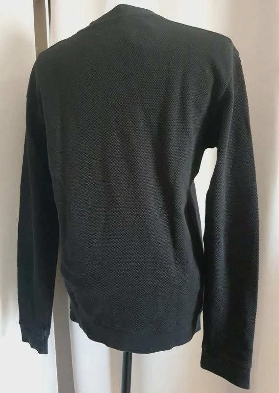 Suéter Zara homem preto texturizado gola redonda 38 – photo 4
